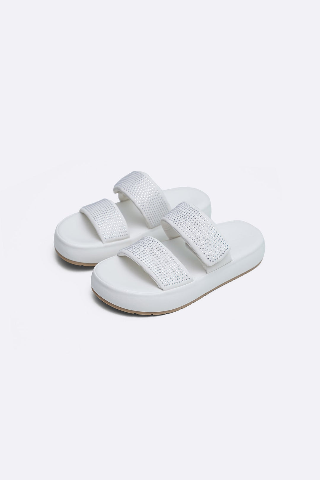 WHITE SPARKLE MAMA SLIDES