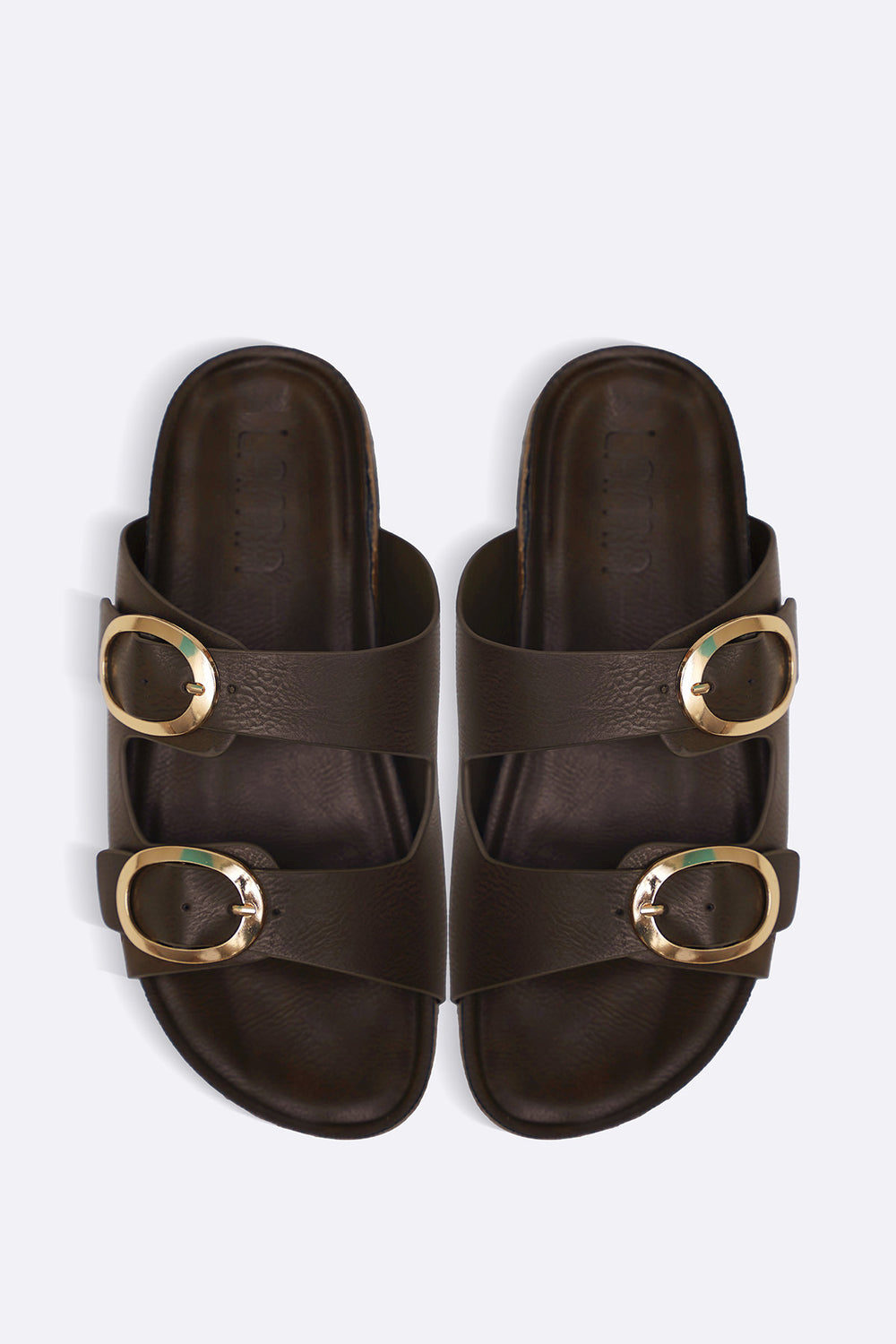 BROWN ADJUSTABLE CUSHIONED SLIDES