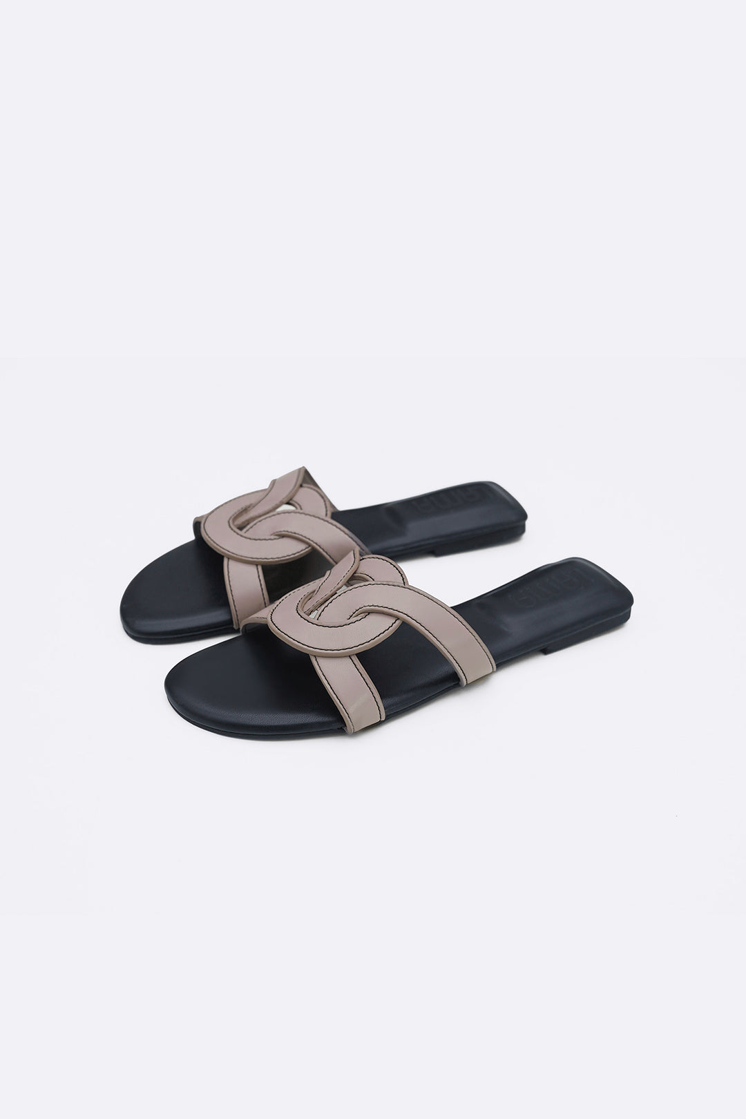 TAUPE BOULEVARD SLIDES