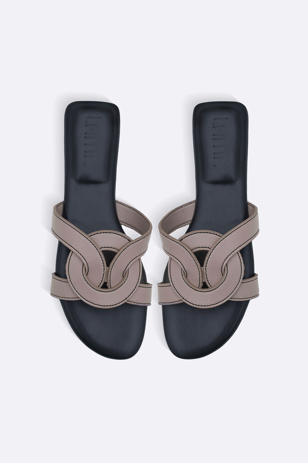 TAUPE BOULEVARD SLIDES