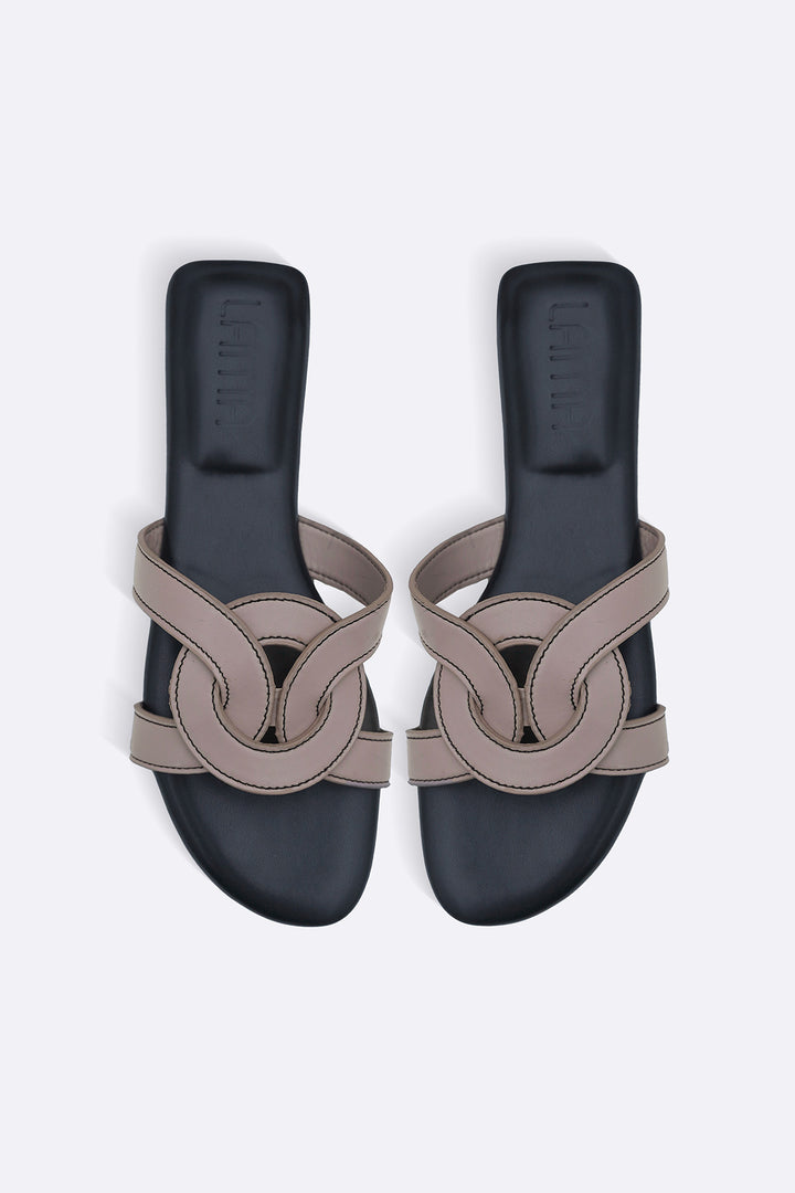 TAUPE BOULEVARD SLIDES