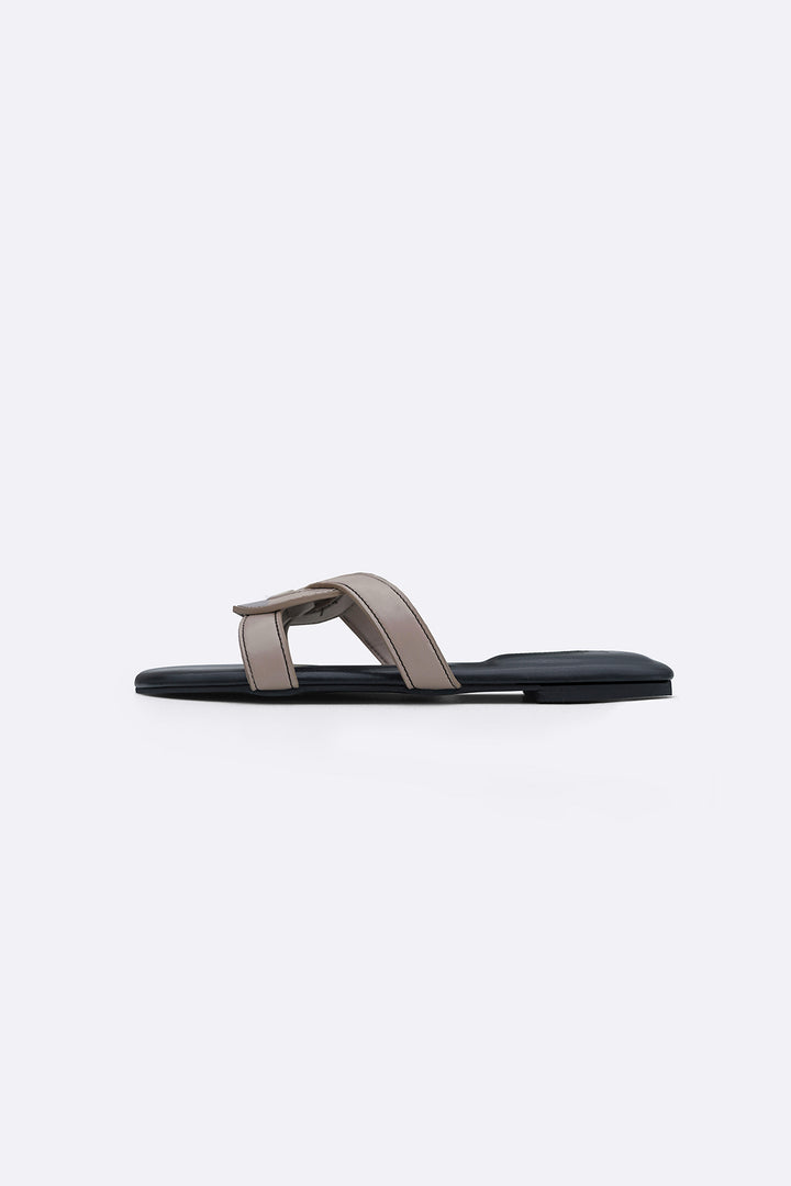 TAUPE BOULEVARD SLIDES