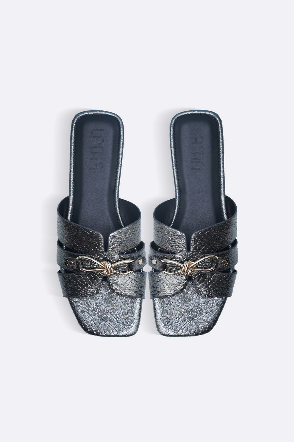 GREY PATENT TEXTURED SLIDES