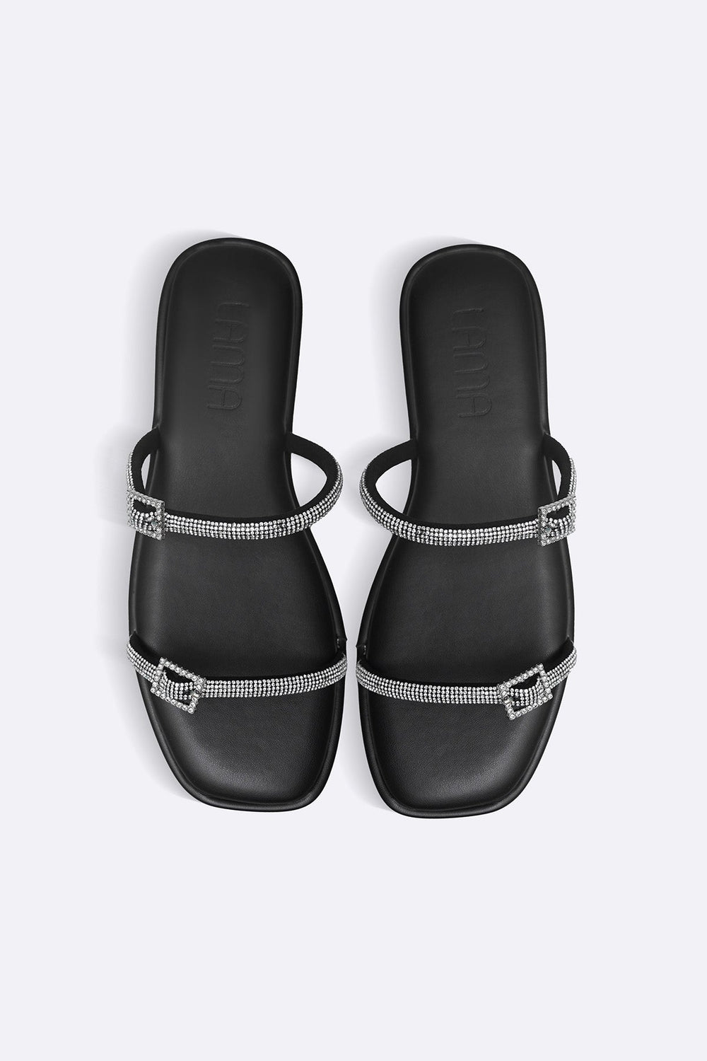 BLACK TINY CRYSTAL SLIDES