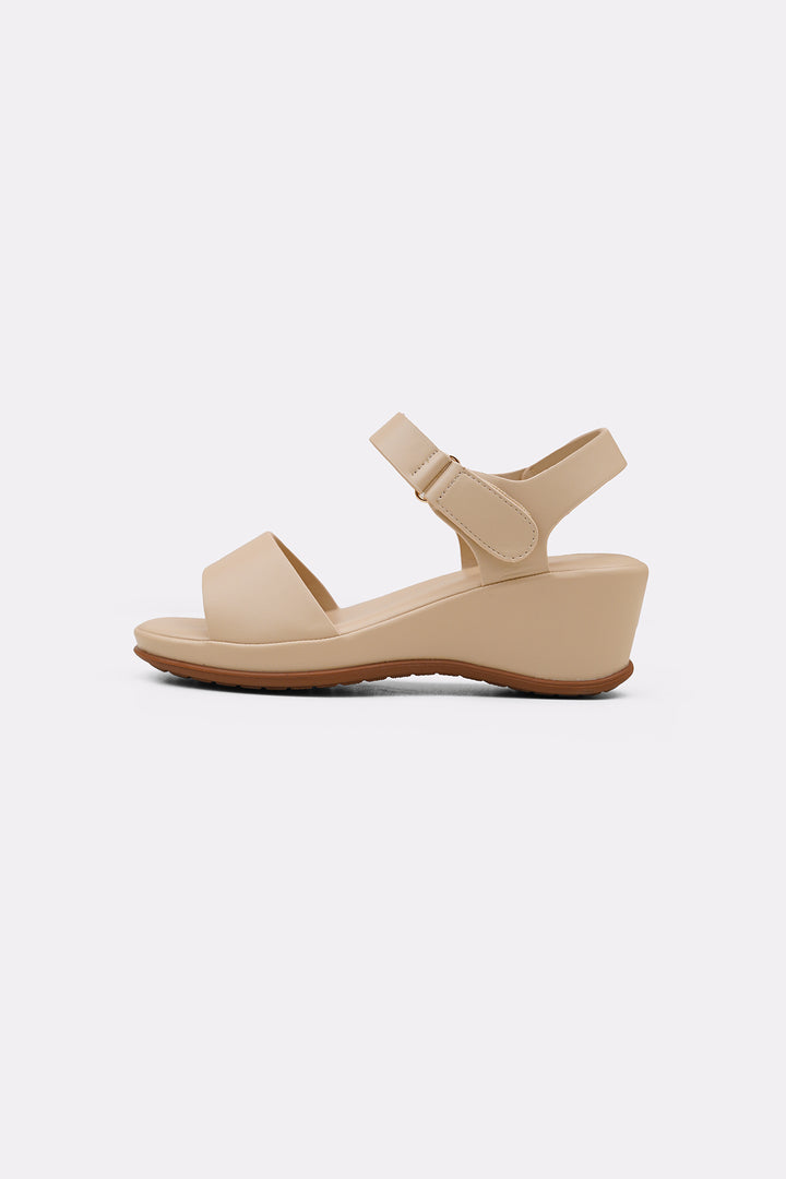 CREAM MAMA WEDGE SANDALS