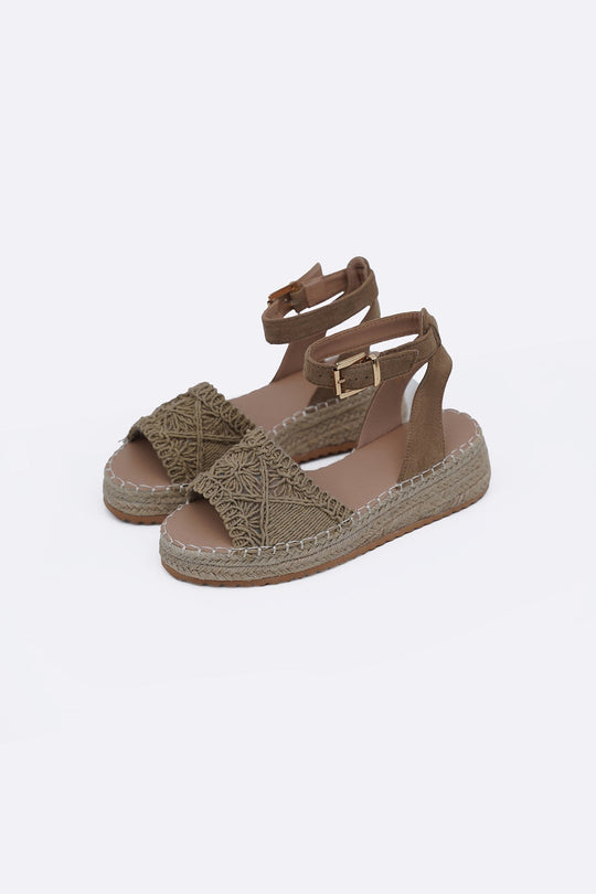 BEIGE RUE WOVEN SANDALS