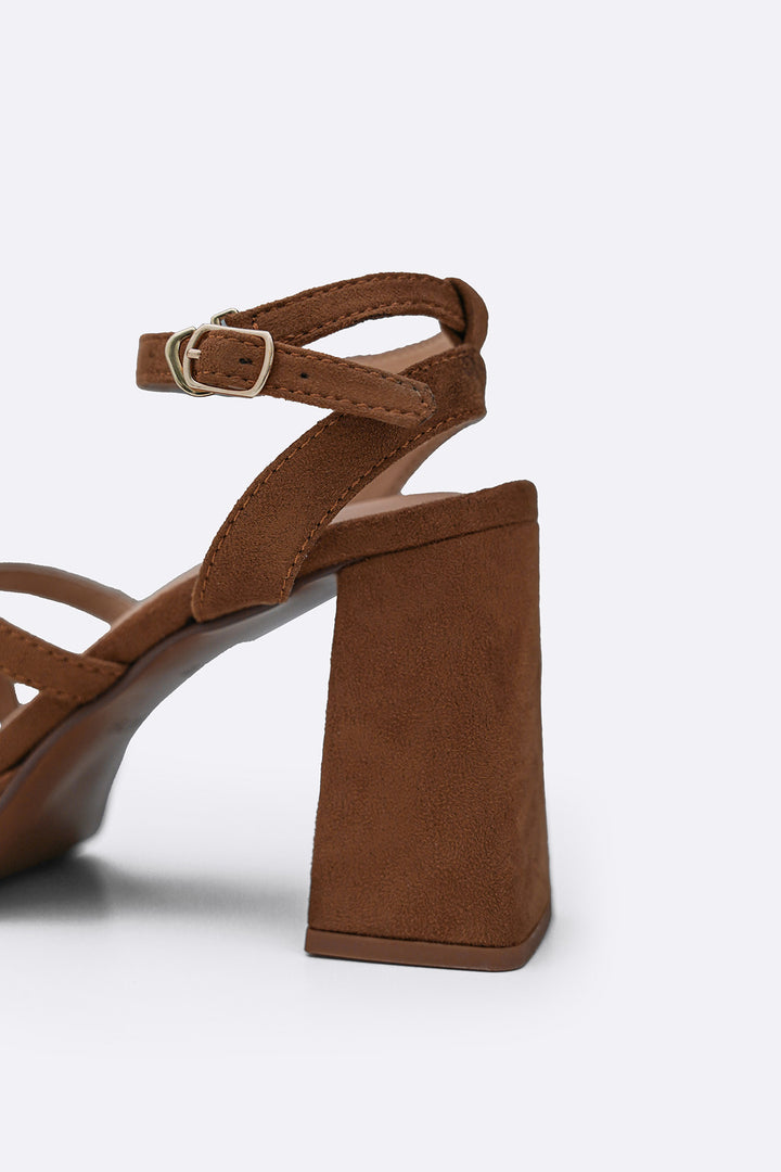 TAN CITY BLOCK HEELS