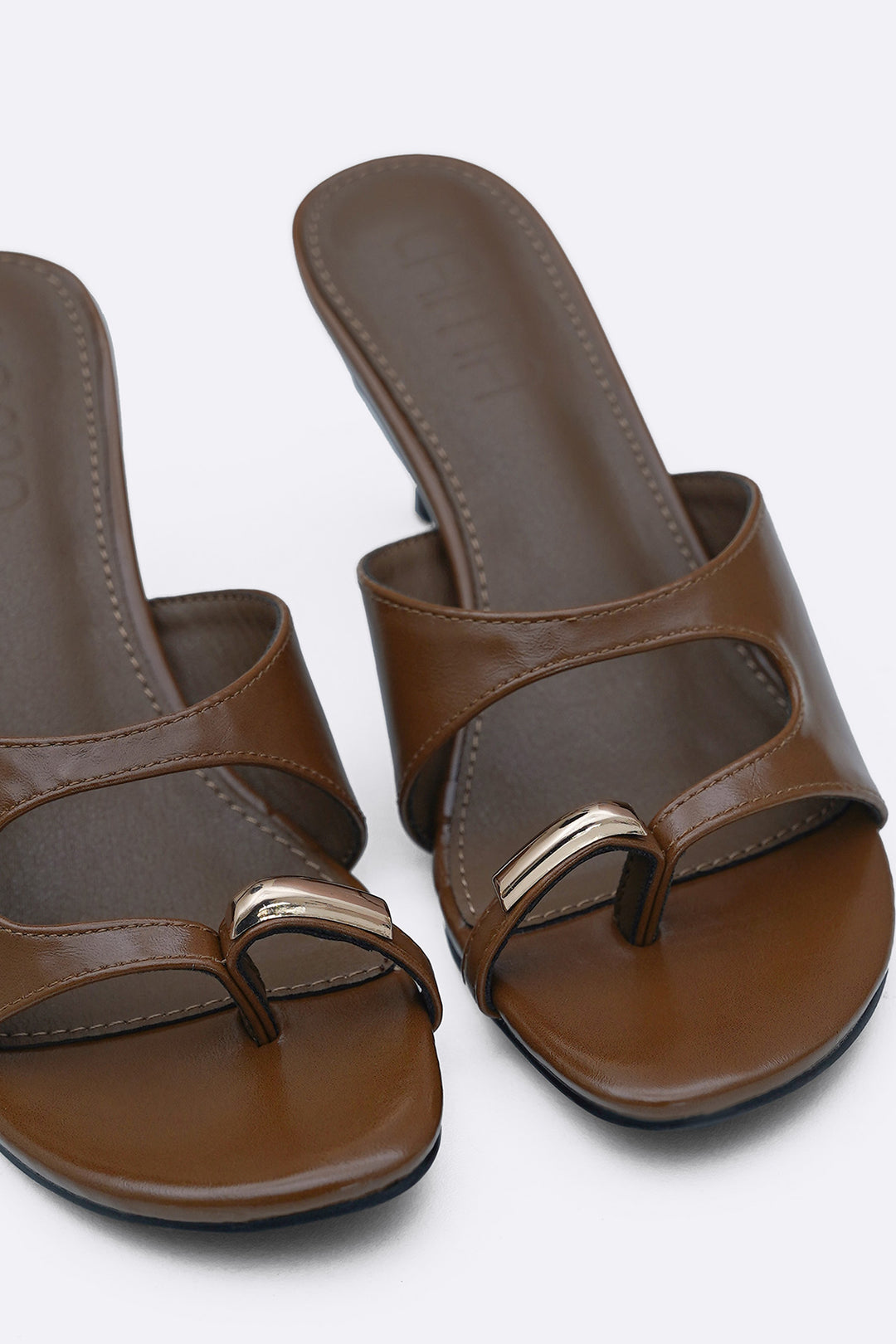 BROWN PERISSA TOE RING HEELS