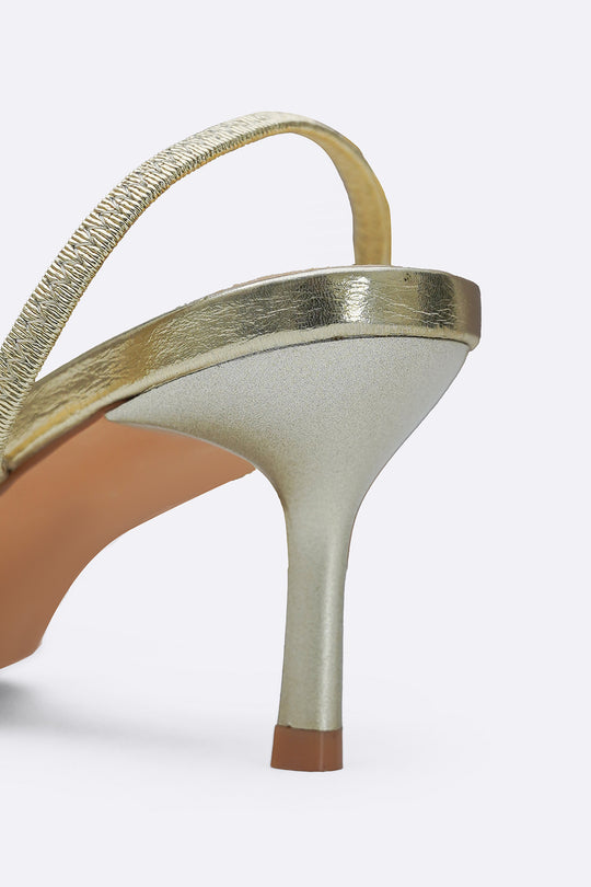 GOLD LOU SLINGBACK HEELS