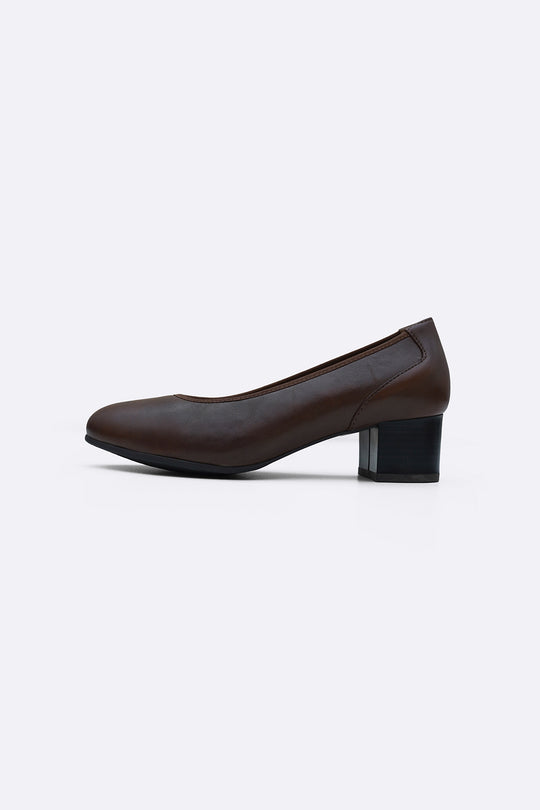 DARK BROWN MAMA LEATHER HEELS