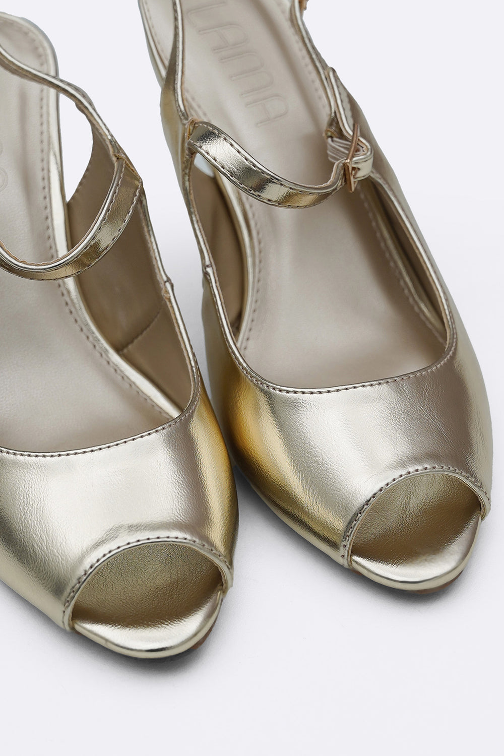 GOLD MAEVE PEEP HEELS
