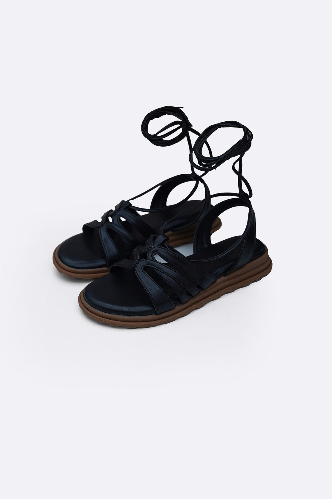 BLACK COMFY GLADIATOR SANDALS