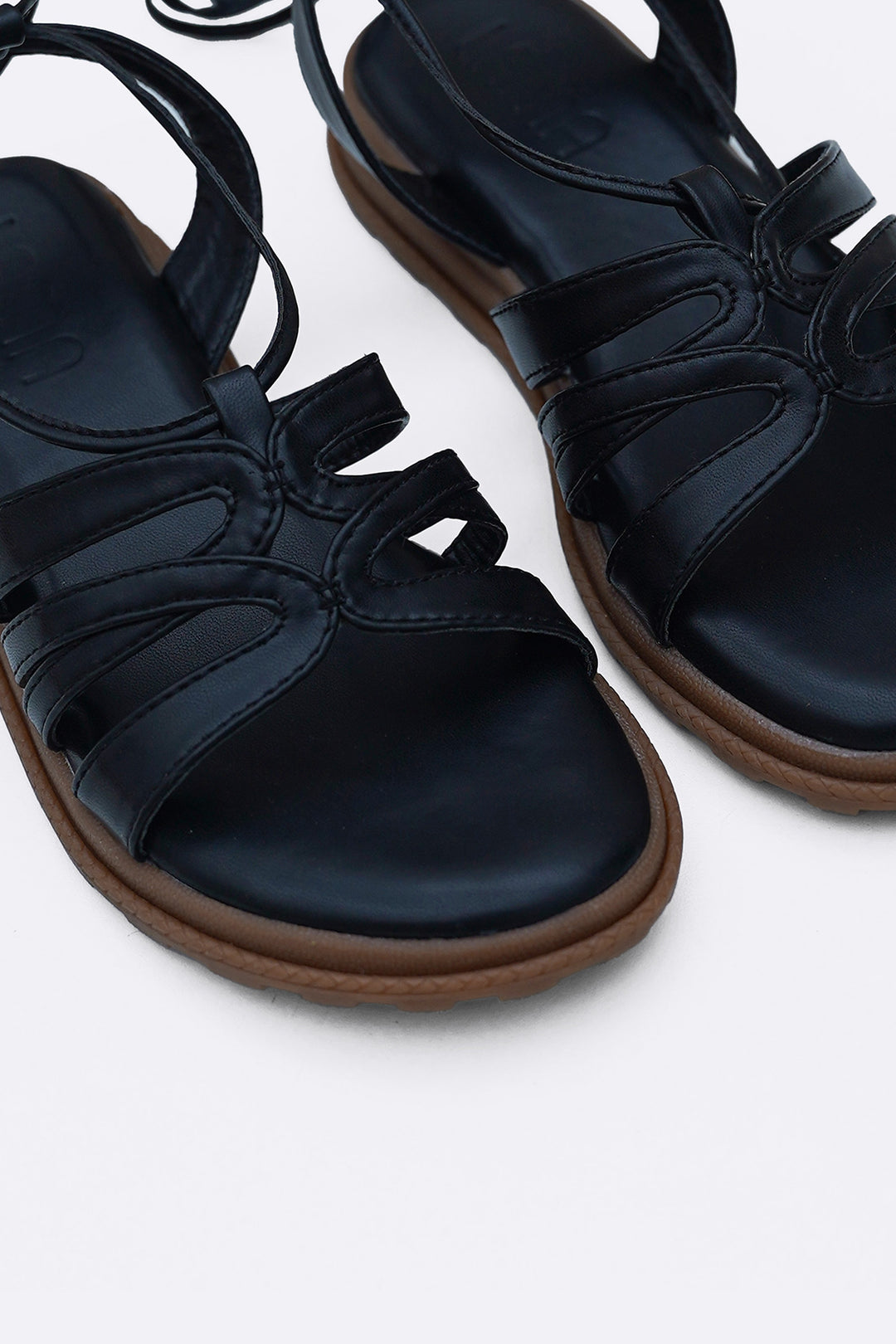 BLACK COMFY GLADIATOR SANDALS