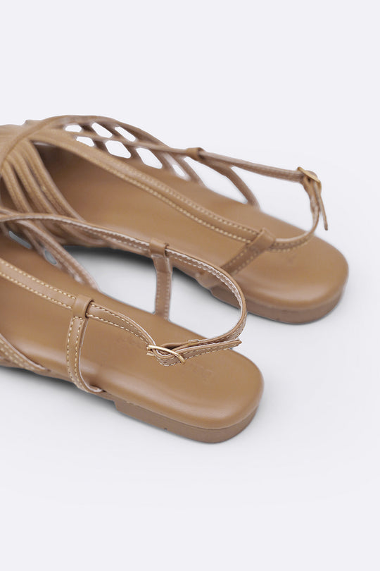 BEIGE SUMMER STRAP SANDALS