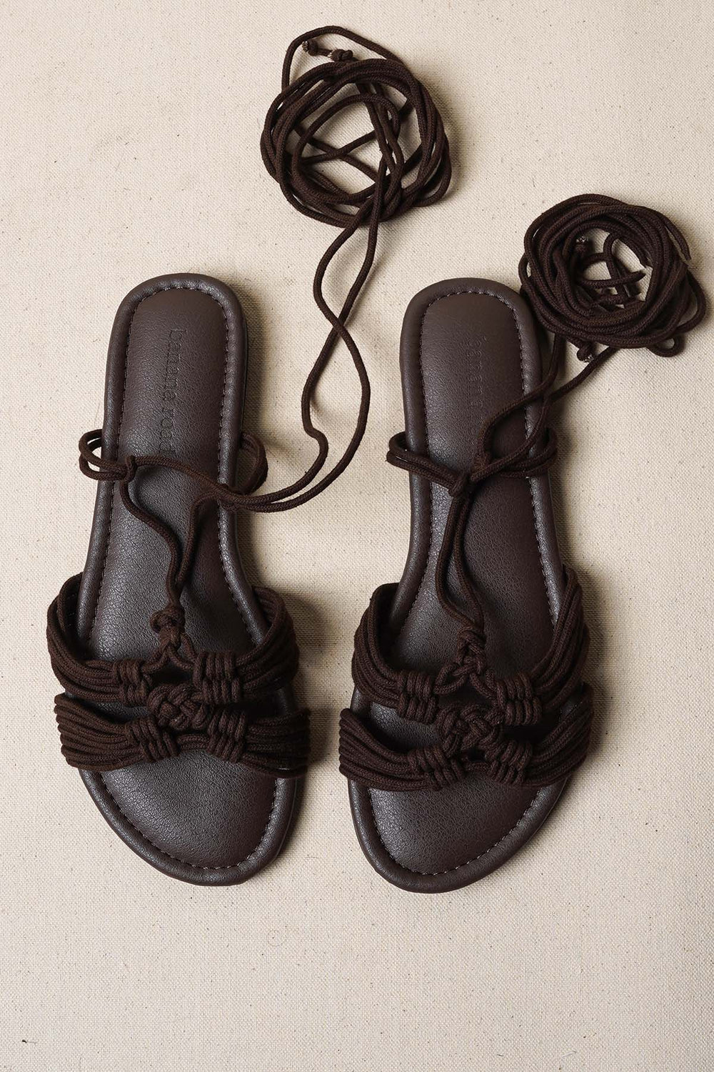 CHOCOLATE CAPRI WOVEN SLIDES
