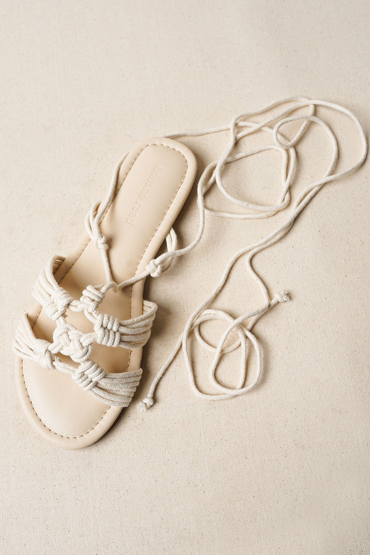 OFF WHITE CAPRI WOVEN SLIDES