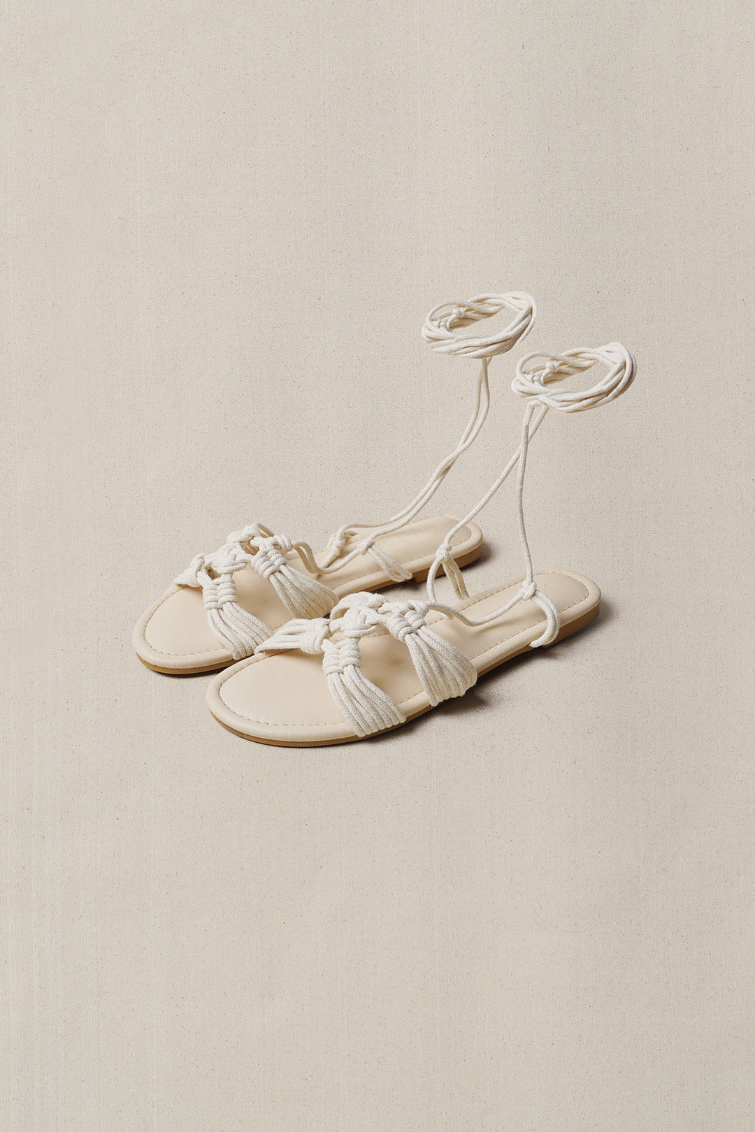 OFF WHITE CAPRI WOVEN SLIDES