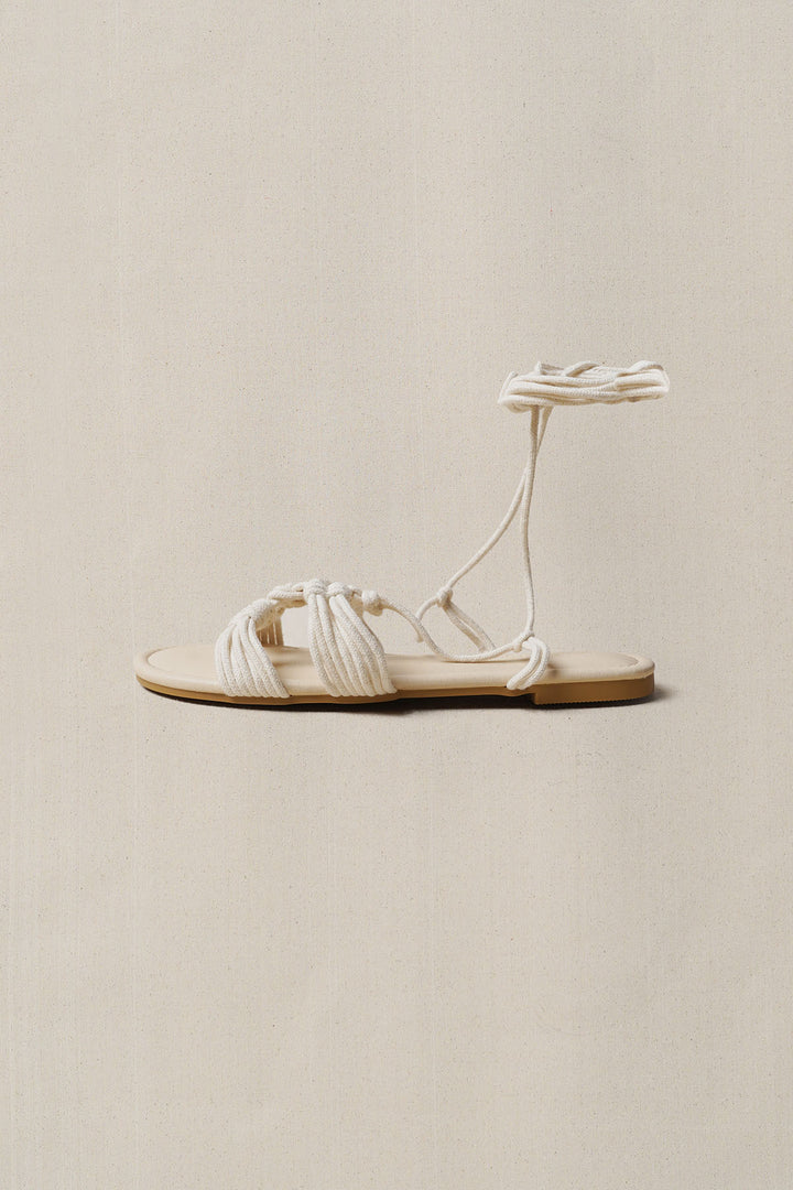 OFF WHITE CAPRI WOVEN SLIDES