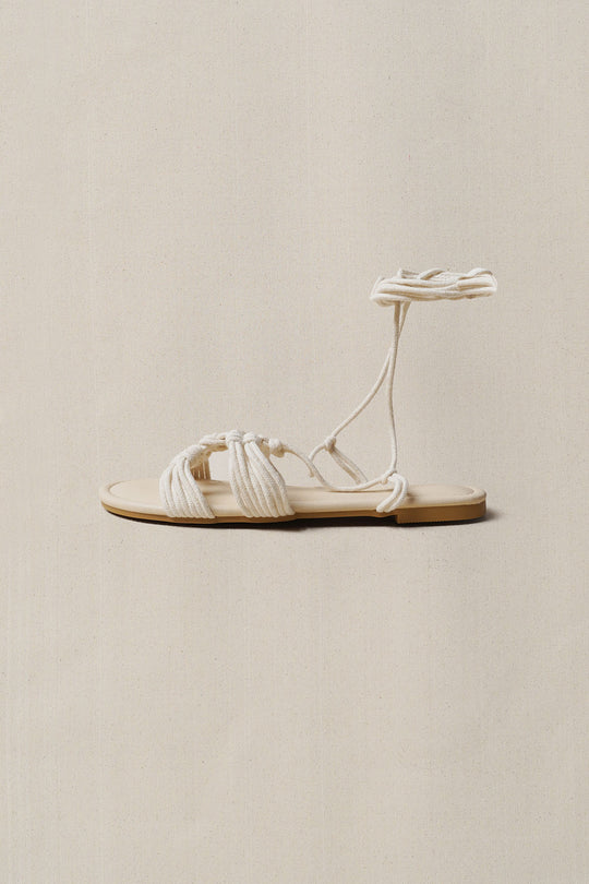 OFF WHITE CAPRI WOVEN SLIDES