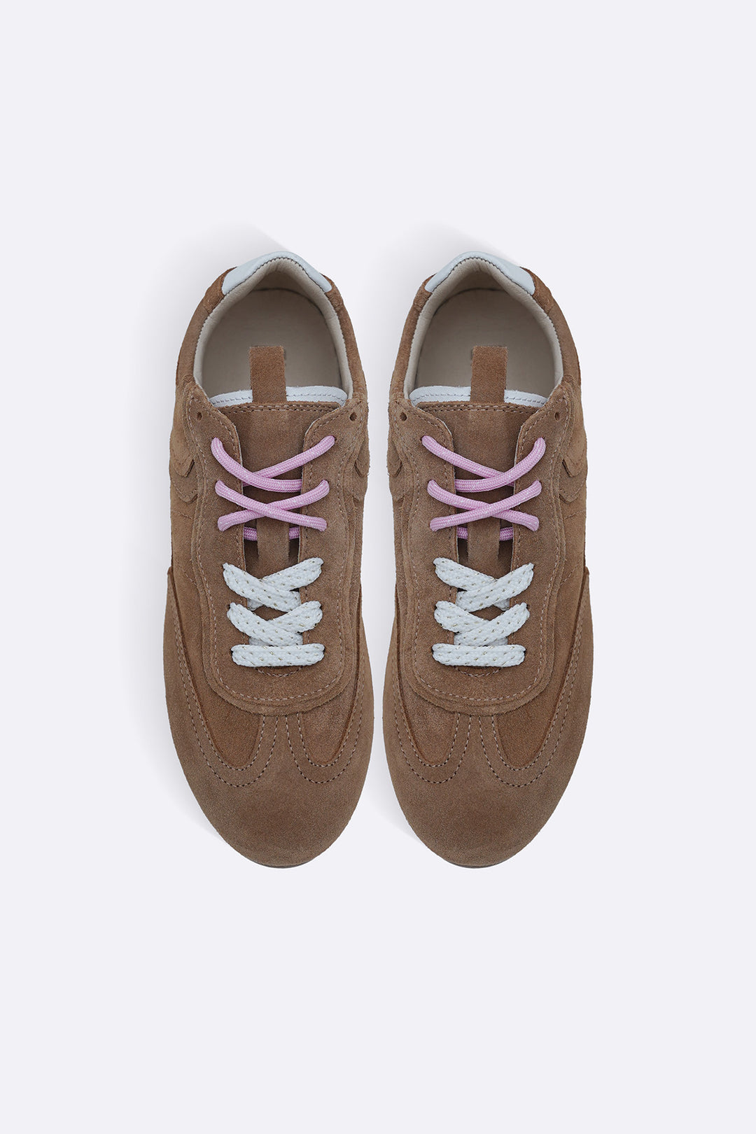 BEIGE LEATHER 2-LACE SNEAKERS