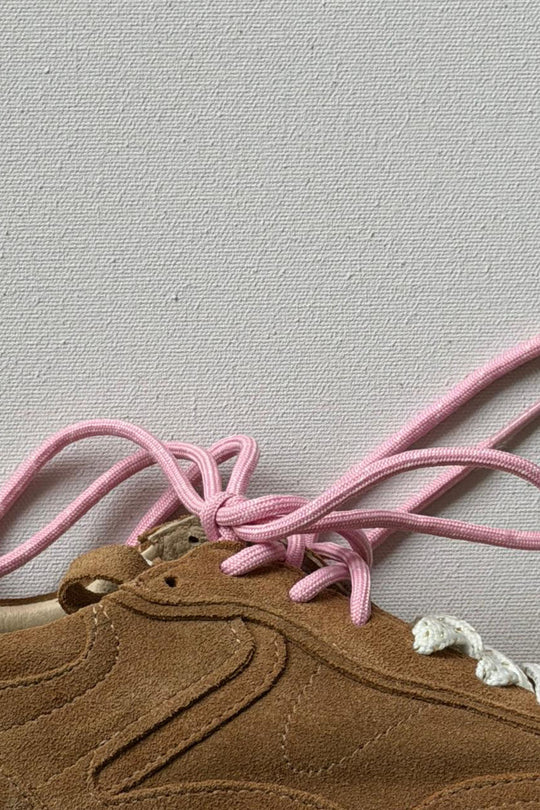 BEIGE LEATHER 2-LACE SNEAKERS