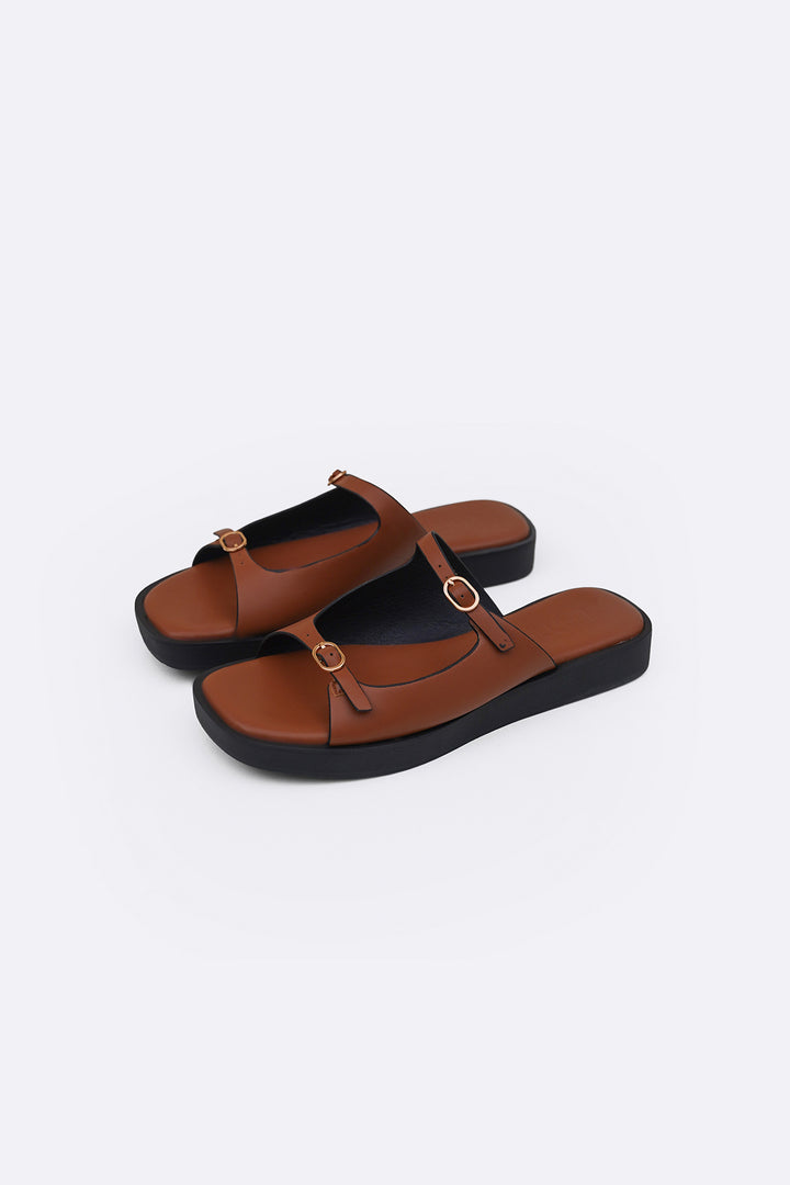 TAN MODERN GREEK SLIPPERS