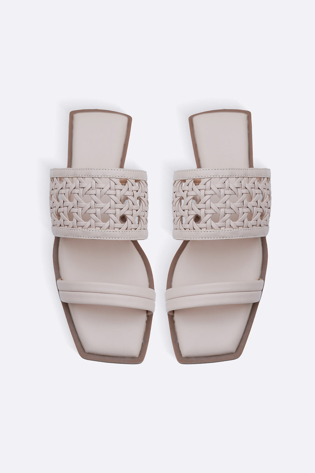 CREAM SUMMER WEAVE SLIDES