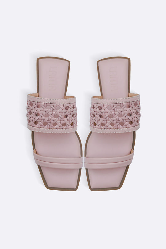 PINK SUMMER WEAVE SLIDES
