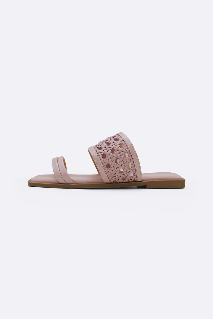 PINK SUMMER WEAVE SLIDES