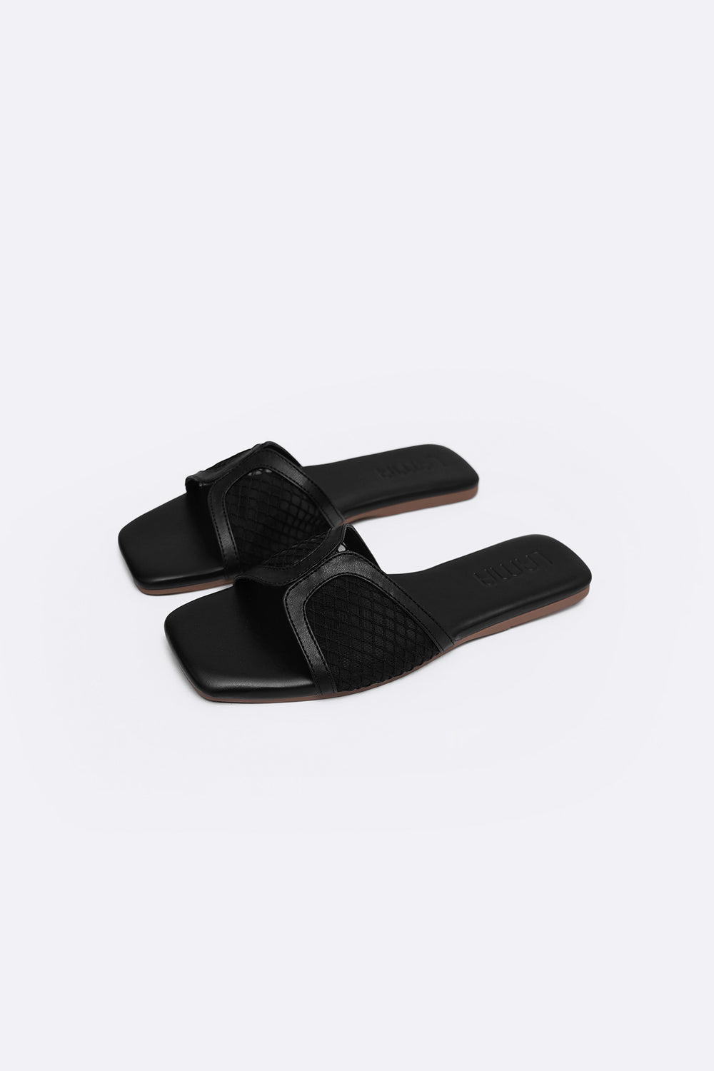 BLACK SOFT MESH SLIDES
