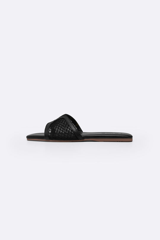 BLACK SOFT MESH SLIDES