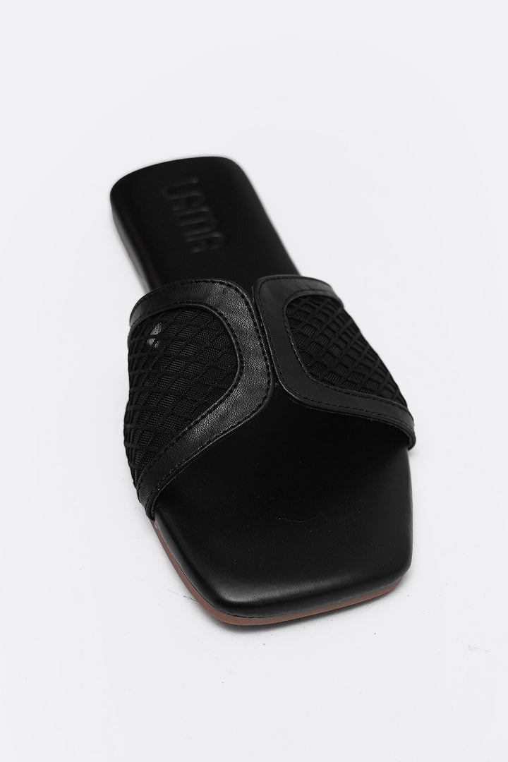 BLACK SOFT MESH SLIDES