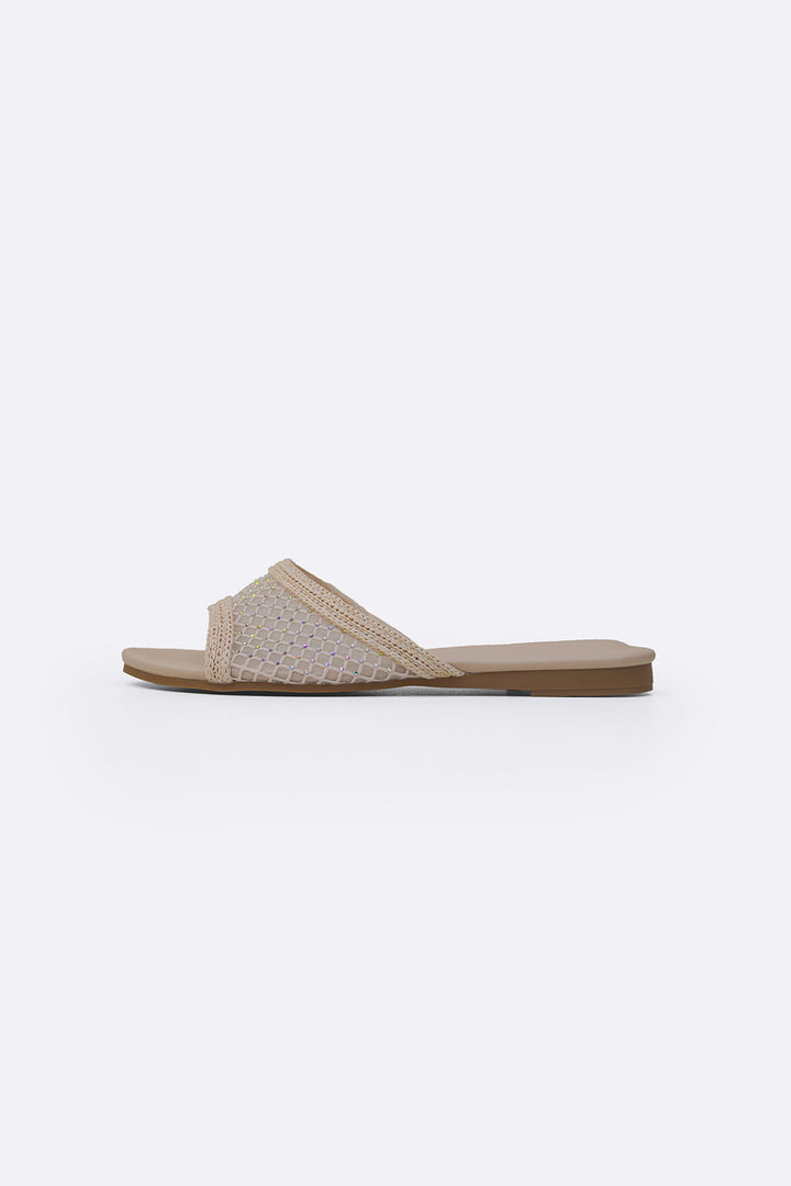 CREAM TINSEL MESH SLIDES