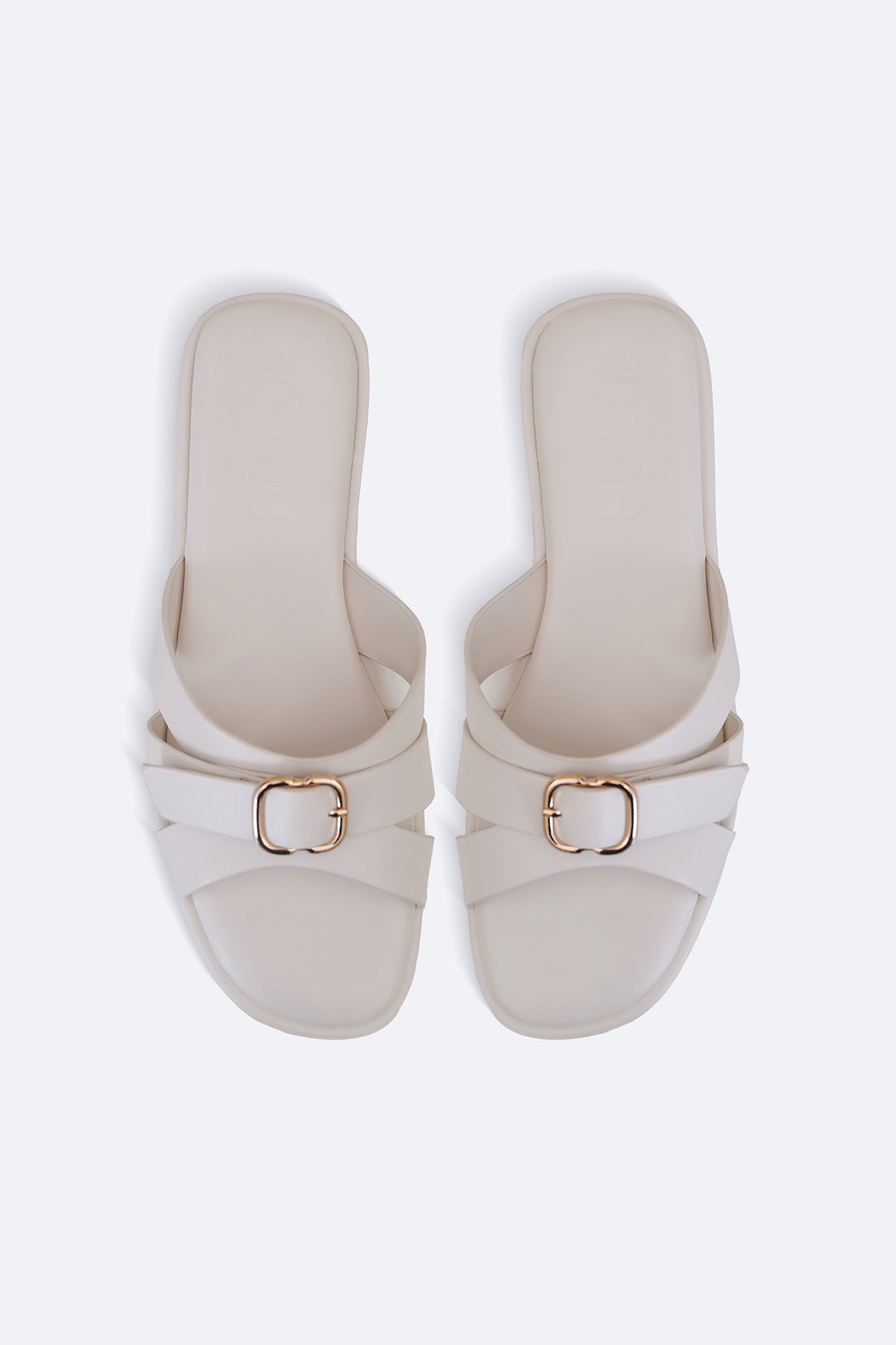 OFF WHITE TRI-STRAP SLIDES