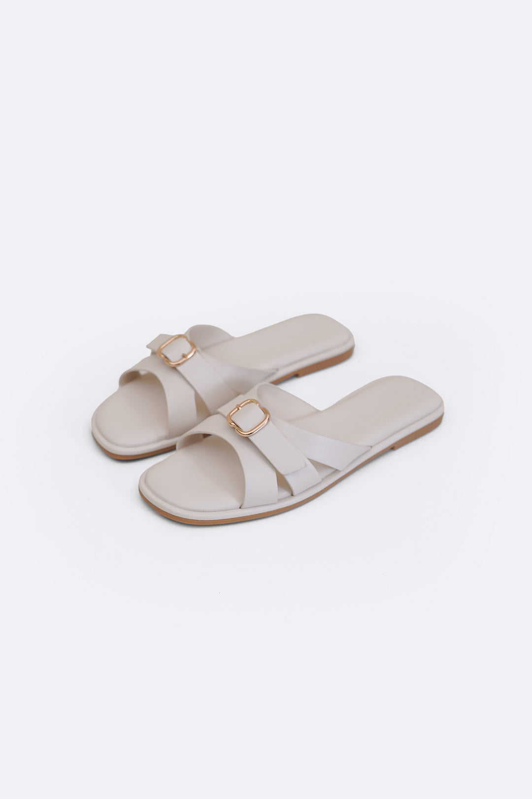 OFF WHITE TRI-STRAP SLIDES