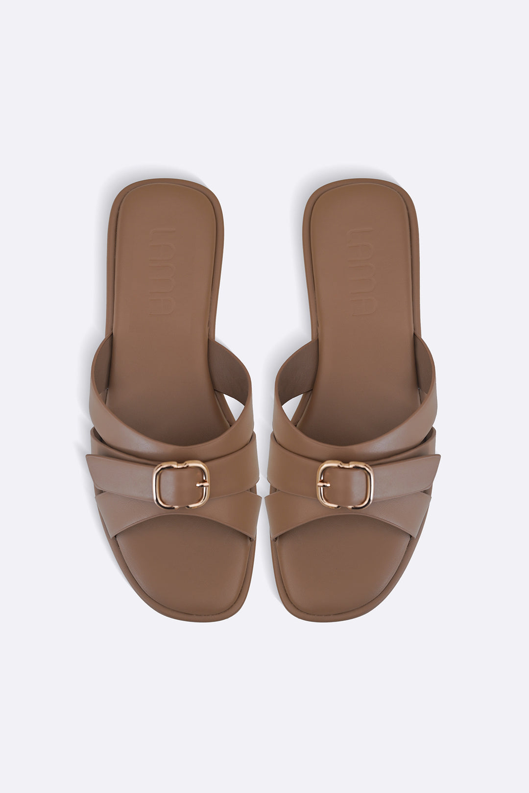 TAUPE TRI-STRAP SLIDES