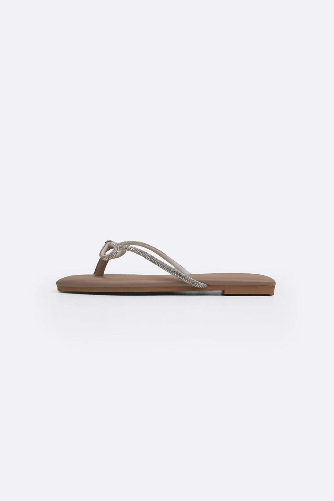TAUPE BOW FLIP FLOPS