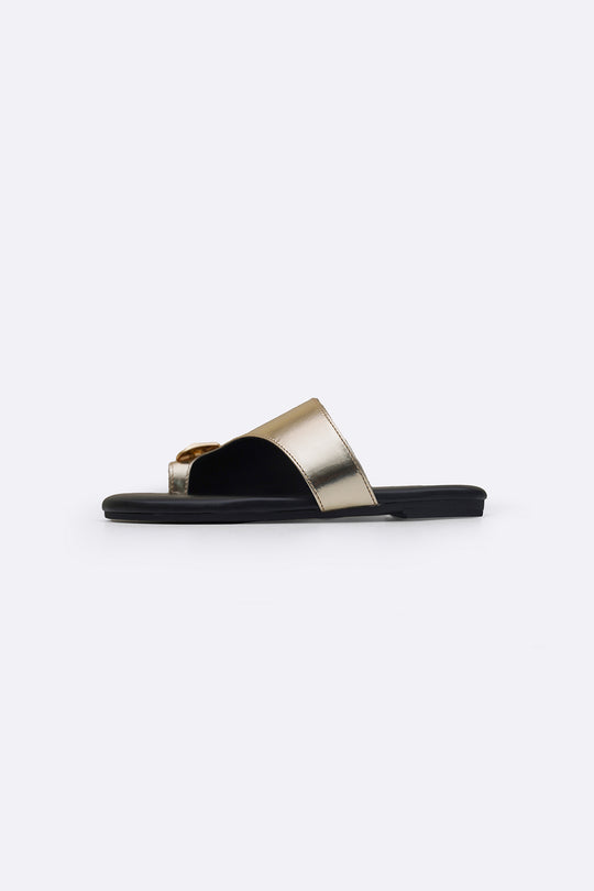 GOLD EASY PARTY TOE SLIDES