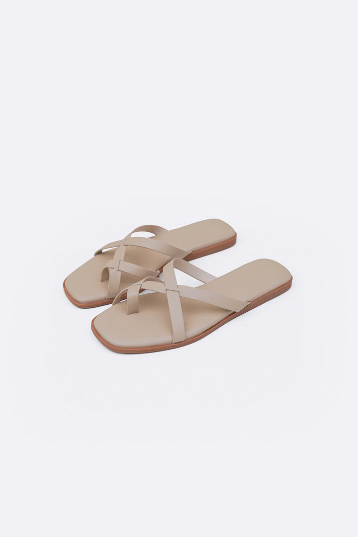 BEIGE RIO TOE SLIDES