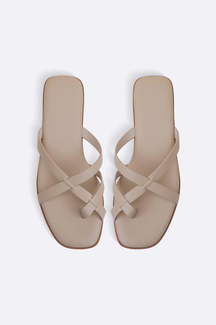 BEIGE RIO TOE SLIDES