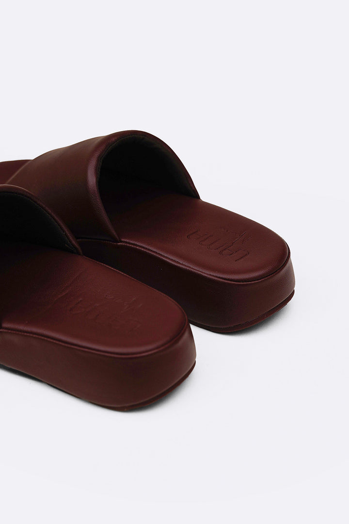 BURGUNDY PILLOW SOFT MAMA SLIDES