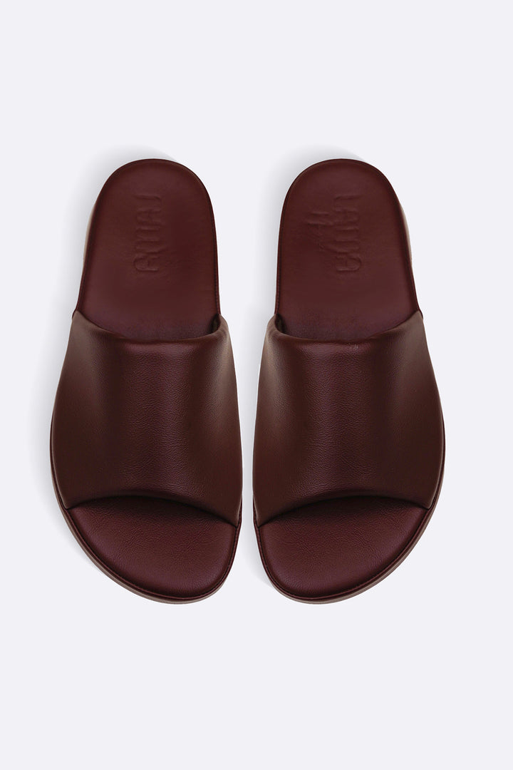 BURGUNDY PILLOW SOFT MAMA SLIDES