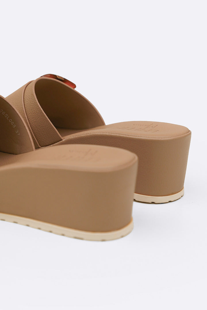 KHAKI LIGHTWEIGHT MAMA WEDGES