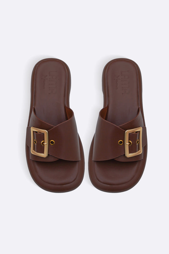 COFFEE BUCKLE MAMA SLIDES