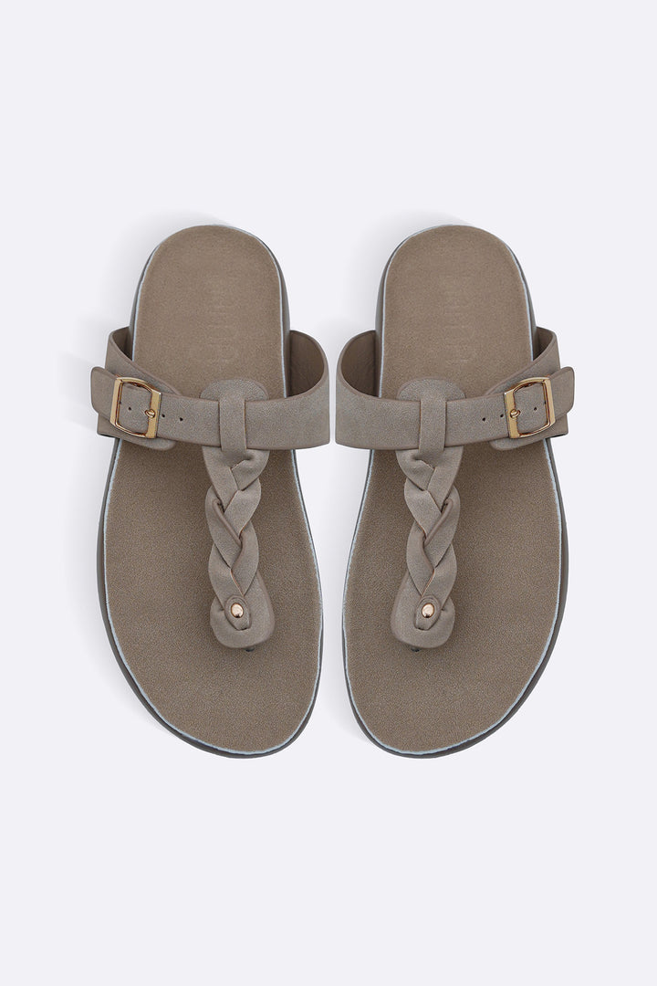 BEIGE BRAID MAMA FLOPS
