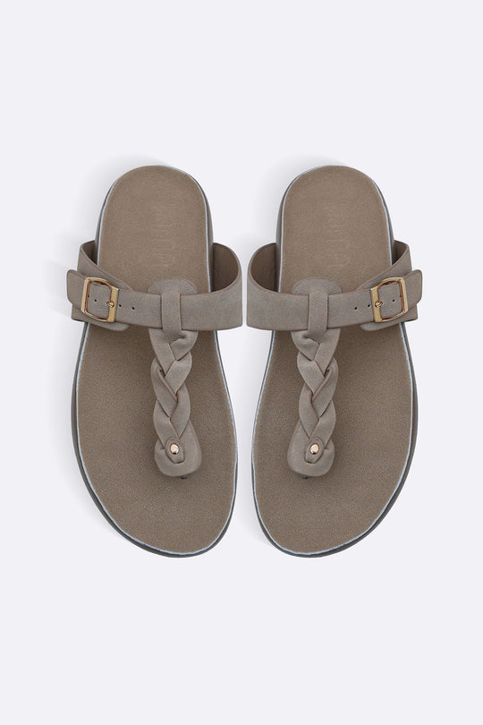 BEIGE BRAID MAMA FLOPS