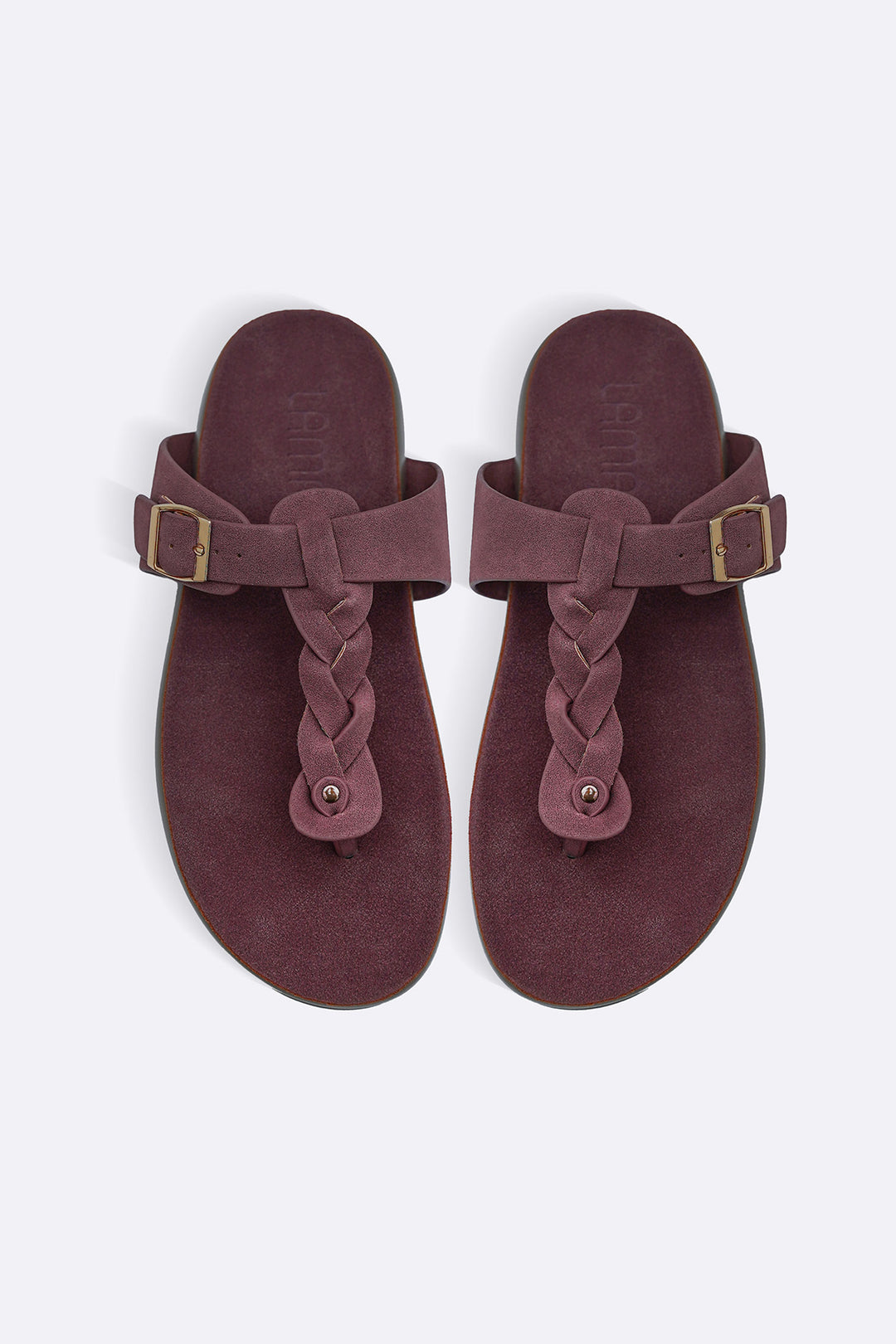 BURGUNDY BRAID MAMA FLOPS