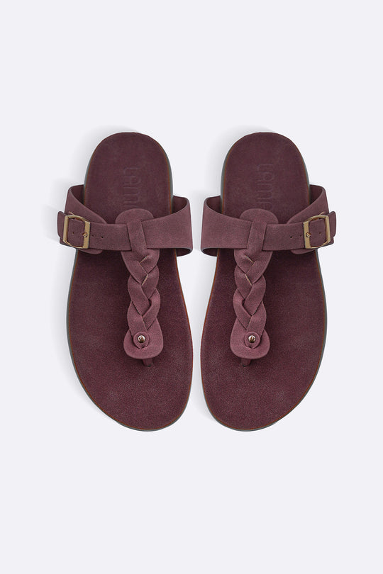 BURGUNDY BRAID MAMA FLOPS