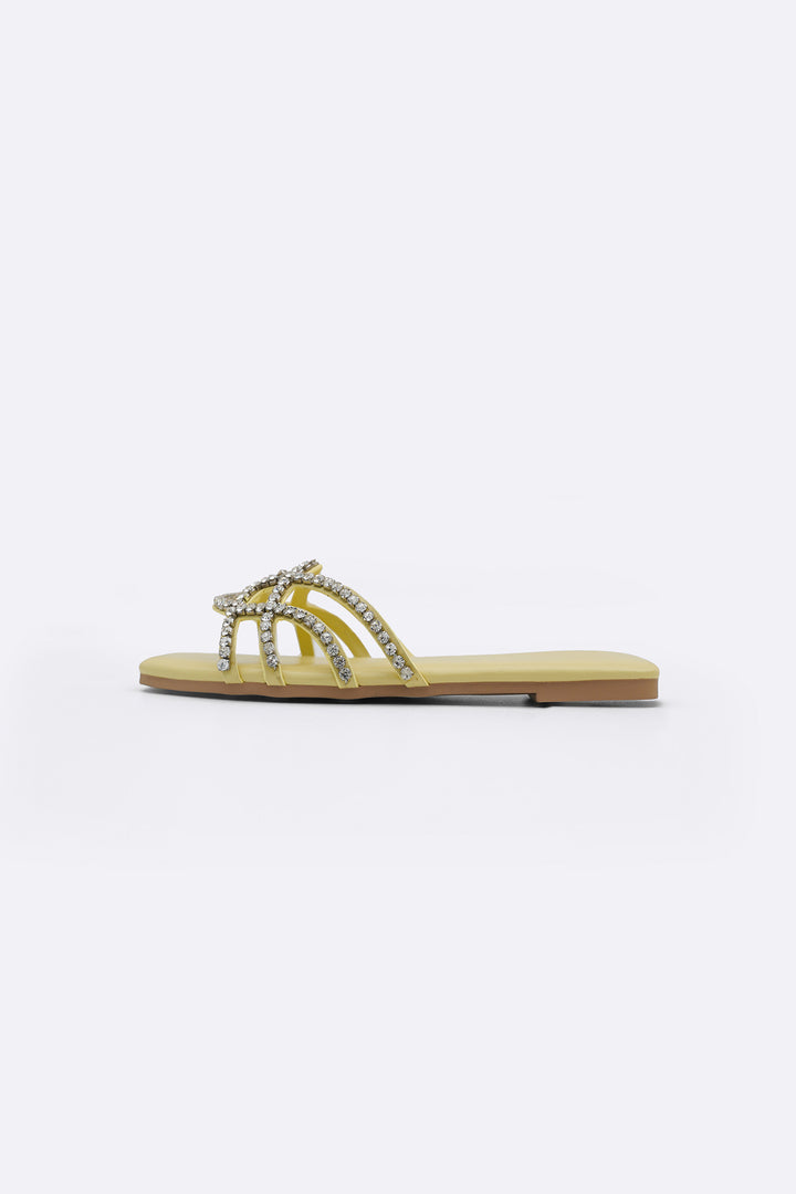 YELLOW RIVIERA STUD SLIDES