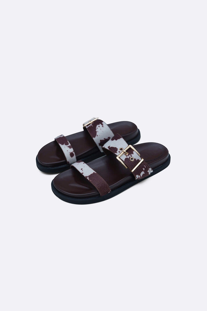 COFFEE WIDE FIT SUMMER SLIDES